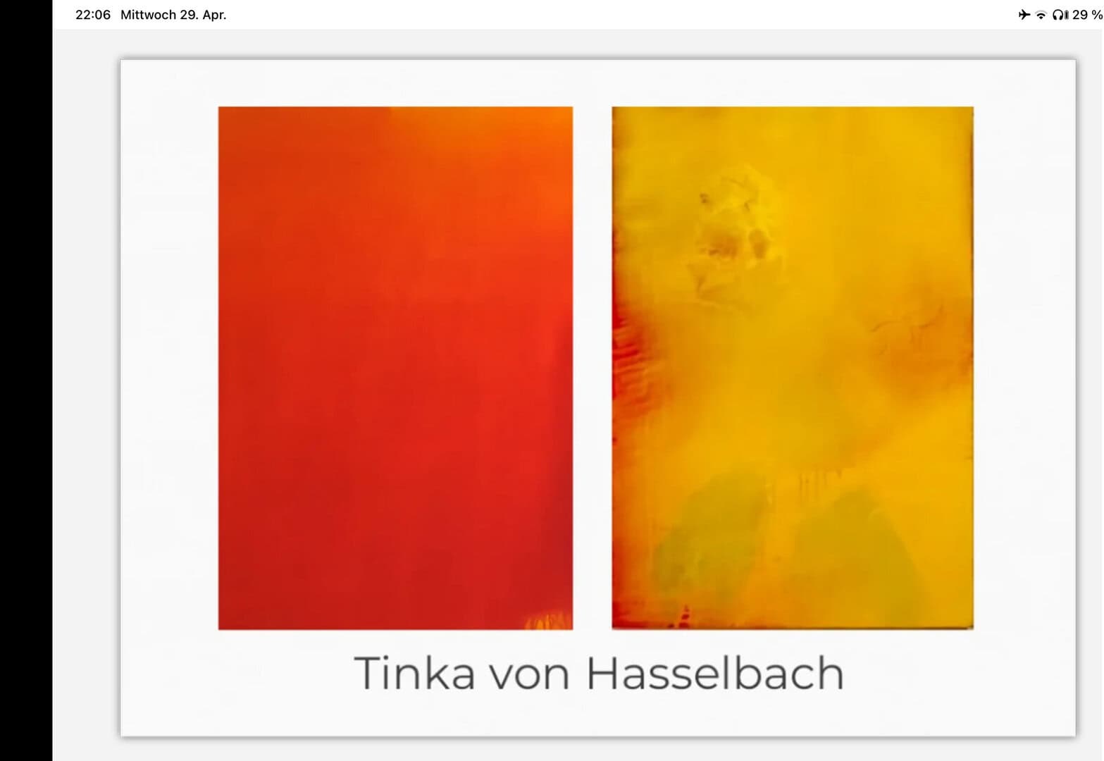Ein Fest der Farben ! Phantastische Arbeiten der mit dem M&uuml;nter Preis der Stadt Bonn und f&uuml;r ihr au&szlig;ergew&ouml;hnliches k&uuml;nstlerisches Lebenswerk mit der Macke Medaille ausgezeichneten K&uuml;nstlerin Tinka von Hasselbach.